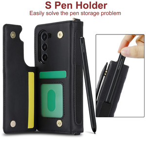 Étui de téléphone en cuir pour <span class=keywords><strong>Samsung</strong></span> Galaxy Z <span class=keywords><strong>Fold</strong></span> <span class=keywords><strong>3</strong></span> 4 5 Wallet With Strap Card Package PU Phone case for <span class=keywords><strong>samsung</strong></span> Galaxy Z Fold5 - Product Image 4