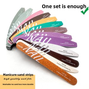 Lot de 9 limes à ongles professionnelles double face grain 100/180, bandes de ponçage et outils de polissage pour manucure, vente en gros - Product Image 2