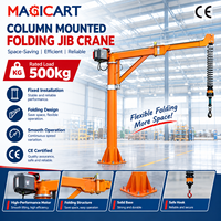 Grue à flèche pliante sur pied pour fournisseur, capacité 0,5t-2t, grue de levage intelligente à équilibrage pour lignes d'assemblage en atelier