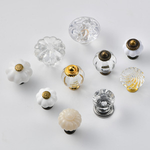 Crystal Acrylic Furniture <b>Knob</b> Round Single Hole Modern Minimalist <b>Drawer</b> Cabinet Handle - Product Image 1
