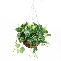 Guirlande de pastèque artificielle de 50 cm de haut avec panier tressé à la main, feuillage réaliste pour projets de décoration rustique intérieure et extérieure