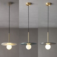 Lampe à suspension moderne en marbre Lampe à suspension minimaliste en marbre G9 pour bar Restaurant Café Boutique Maison Cuisine Salon