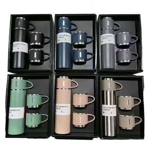 IStapromo – Ensemble de Bouteilles Isothermes en Acier Inoxydable avec 3 Tasses – Cadeau Personnel – Vente en Gros - Product Image 1