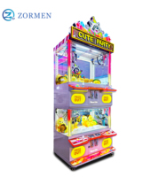 Máquina expendedora de garras apilable de doble capa para 4 jugadores Zormen Source Factory, con luz RGB de mapache, ideal para fiestas y carnavales.
