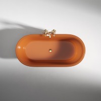 Baignoire autoportante en résine de style français couleur jade Hetian avec certificat CE pour maison de luxe