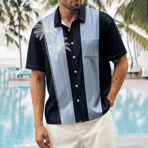 Men's Breathable Short Sleeve Button <b>Down</b> Hawaiian Casual Printed Summer Regular Fit Beach Vacation Aloha Shirt - Product Image 3