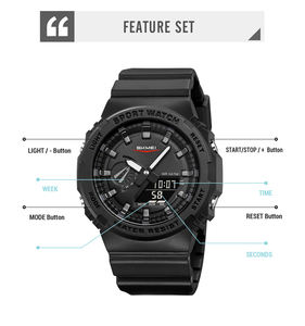 Montre de sport SKMEI 2351 2024, 7 couleurs au choix, avec 4 motifs camouflage, étanche 50 m, boîtier de 45,5 mm, heure mondiale, <span class=keywords><strong>chrono</strong></span>, 5 alarmes - Product Image 5