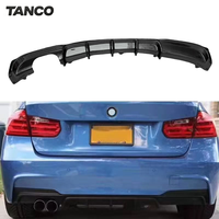 Diffuseur arrière F30 F35 style MP en fibre de carbone, lèvre de pare-chocs arrière avec double sortie latérale, kit de conversion pour BMW Série 3 F30 F35, pièces automobiles
