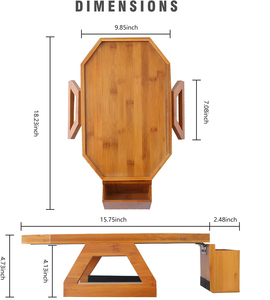 Large Couch Arm <strong>Table</strong> with Remote Control Organizer - Natural Bamboo Sofa Arm <strong>Table</strong> <strong>Armchair</strong> Armrest <strong>Tray</strong> Clip-On Recliner Caddy - Product Image 2