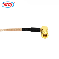 Cable de Conexión RF con Conector Hembra en Ángulo Recto de 90 Grados a Adaptador Hembra SMB, Cable de Extensión RG178 RG316, Ensamblaje de Cable de Antena