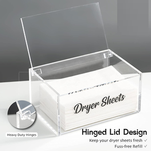 Distributeur de feuilles de séchage transparent, boîte de rangement pour tissus, adoucissant, acrylique, support pour la buanderie - Product Image 5