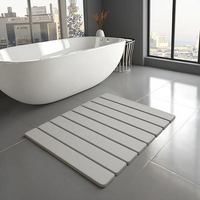 Tapis de bain pliable en pierre de diatomite FIGOO – Grand tapis à séchage rapide pour salle de bain et baignoire en terre de diatomée