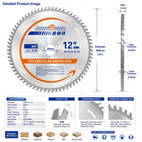 Lame de scie circulaire TCT 80T de 12 pouces (305*30mm) avec tranchant de 3,2mm en carbure pour la découpe de précision du bois, du contreplaqué et du MDF