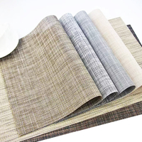 Napperons STARUNK résistants à la chaleur Tapis de table à manger en lin couleur écologique Napperons en vinyle tissé en PVC antidérapants