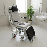 Chaise de transfert multifonctionnelle de haute qualité, très vendue, adaptée au bain, chaise de transfert de patient à quatre roues directionnelles