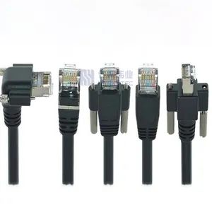 Gige-Kabel mit Verriegelung schrauben Machine Vision Cat 6 Hoch flexibler Rj45 Gerade zu Rj45 Ra-Abwärts kabeln für Industrie kameras