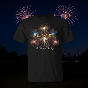 Camiseta Fireworks Artistry In The Sky, camiseta promocional unisex negra para adultos - Product Image 3