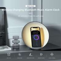 Port de décoration élégant USB Type-c Chargeur sans fil magnétique Haut-parleur BT avec réveil et veilleuse