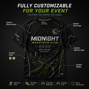 Camiseta Personalizada del Club Midnight Marathon, Reflectante, de Secado Rápido, para Equipos de Carreras Nocturnas - Product Image 6