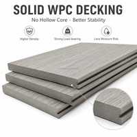 Planche de terrasse solide en WPC, imperméable et résistante à la décoloration, pour l'aménagement extérieur des patios et allées de complexes hôteliers