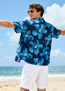 <span class=keywords><strong>Chemise</strong></span> promotionnelle à motifs personnalisés Chemises hawaïennes décontractées Chemises de fête formelles en tissu extensible <span class=keywords><strong>Chemise</strong></span> publicitaire Chemises de vacances - Product Image 3