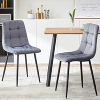 Chaise de Restaurant Professionnelle Noire Chromée et Chaise de Salle à Manger en Velours Gris Crème