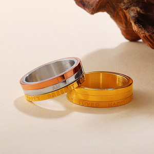 Adjustable Open Design Letter <b>Ring</b> Unisex Fashion Jewelry Gift Geometric Shape Circular <b>Ring</b> JZ146 - Product Image 2