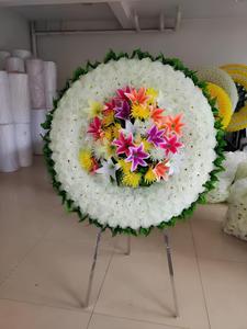 FU-004 Corona de <span class=keywords><strong>Flores</strong></span> Artificiales Blancas de Alta Calidad para Funeral, Decoración de <span class=keywords><strong>Cementerio</strong></span>, Condolencias - Product Image 4