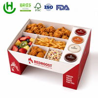 Verpakkingen voor maaltijdvoorbereiding op maat, bedrukt karton, meerdere compartimenten, voor salade, fruit, afhaalmaaltijden, restaurants en foodservice