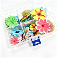 Boîte comestible en papier wafer pour gâteau, motifs floraux, boîte de rangement transparente, vente en gros directe d'usine, approvisionnement B2B en stock, décoration de gâteau