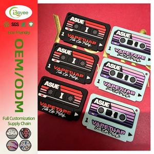 Étiquette de vêtement en caoutchouc PVC 3D convexe, patch en silicone gaufré carré personnalisé à coudre pour vêtements, design tendance pour les vêtements - Product Image 1