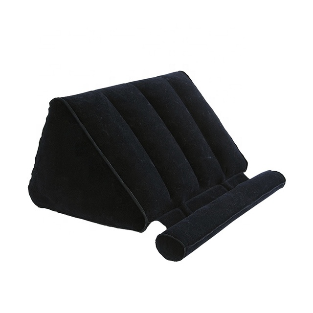 Portable Inflatable Reading Pillow with Phone Holder Soft Air Cushion for Bedding Free Hand Tablet Lap Stand