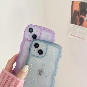 Funda Transparente Suave con Borde Ondulado y Purpurina de Resina para iPhone 17 Pro Max, Compatible con iPhone 16 Pro, 15/14 - Product Image 3