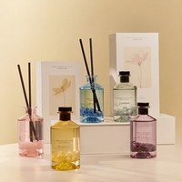 Diffuseur de parfum d'ambiance de luxe en forme de cylindre, diffuseur à bâtonnets en cristal 250 ml, diffuseur d'huiles essentielles longue durée pour hôtel