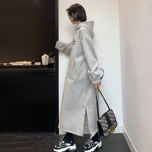 All'ingrosso Harajuku inverno spesso da <span class=keywords><strong>donna</strong></span> <span class=keywords><strong>Oversize</strong></span> felpe lunghe da <span class=keywords><strong>donna</strong></span> Casual Pullover in pile abito con cappuccio lungo - Product Image 4