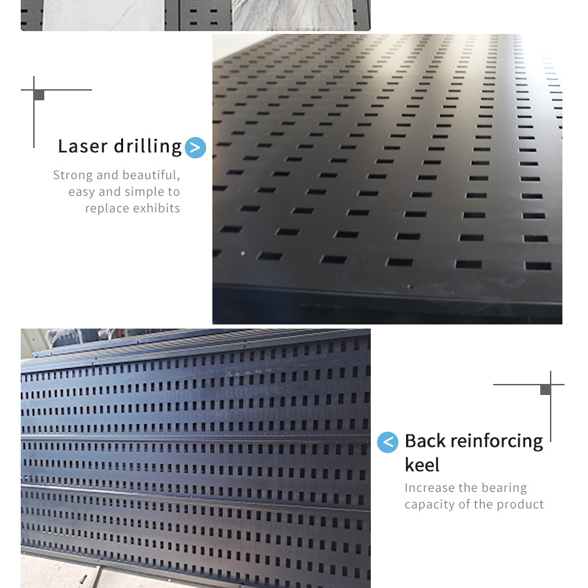 New design marble standing quartz showroom tile pegboard artificial ceramic floor metal stone display rack