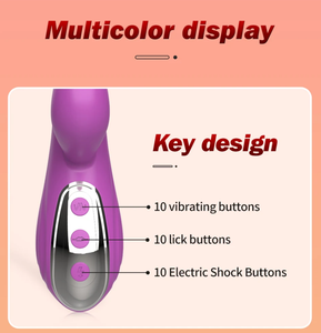 Vibrador de Conejo <span class=keywords><strong>3</strong></span> en 1 Recargable, Impermeable, de Silicona, Estimulador de Clítoris y Punto G, Juguete Sexual Portátil para Mujeres - Product Image 4