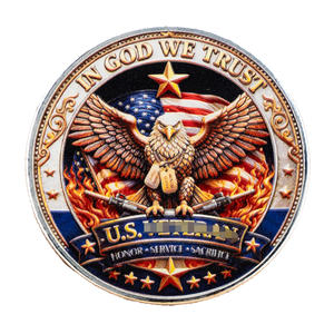 Moneda Conmemorativa <span class=keywords><strong>de</strong></span> Metal con Emblema <span class=keywords><strong>de</strong></span> Águila, Tema <span class=keywords><strong>Libertad</strong></span> y Guardián <span class=keywords><strong>de</strong></span> <span class=keywords><strong>la</strong></span> Fe, Souvenir Decorativo - Product Image 3