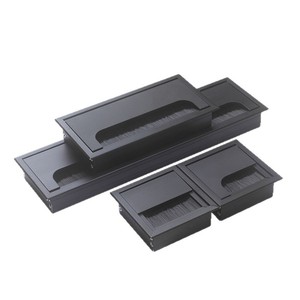 Aluminum Alloy Cable Management Box Rectangle Detachable Wall Mounted Office Furniture Black <b>Brushed</b> Finish - Product Image 1
