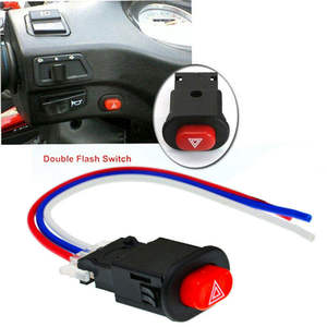Warning Emergency Lamp Signal Flasher Motorcycle Hazard <b>Light</b> Double Flash Button Switch with 3 <b>Wires</b> Universal 12V CR Brand - Product Image 2