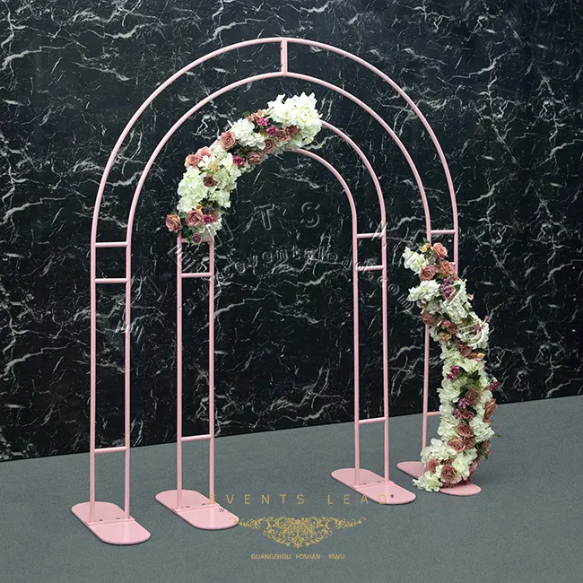 Cute Pink Theme Hot Recommend Wedding Flower Arch Wedding
