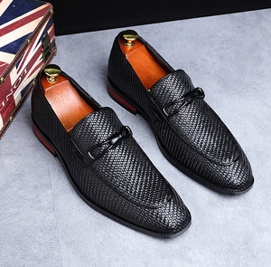 Chaussures Derby <span class=keywords><strong>en</strong></span> <span class=keywords><strong>cuir</strong></span> pour hommes, nouvelle collection, à pampilles tissées, antidérapantes, respirantes, élégantes, grandes tailles, pour le bureau, décontractées ou de cérémonie - Product Image 6