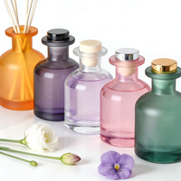 Bouteille diffuseur de parfum 200 ml vide en forme de fiole conique, flacon diffuseur d'arômes en verre pour la maison avec bâtonnets en fibres épaisses