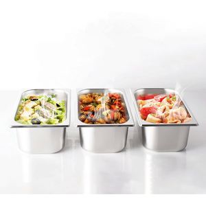 Bac anti-blocage rectangulaire professionnel pour restaurant, style américain, en acier inoxydable, pour stockage alimentaire, ustensile de cuisine, bac GN 1/1 - Product Image 4
