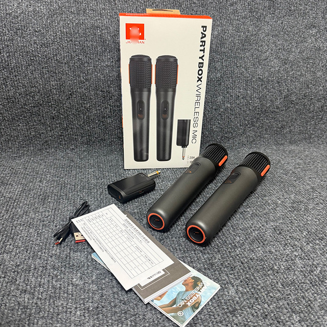 For Wireless Microphone UHF Dual Channel System One Receiver Two Handheld Mic Cardioid Pattern 75dB SNR Karaoke Speaker