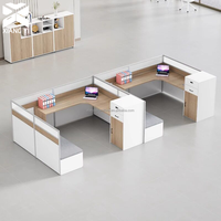 Bureau de travail modulaire avec panneau de séparation, adaptable pour 2, 4, 6 ou 8 postes, table de bureau pour centre d'appels et espace de coworking