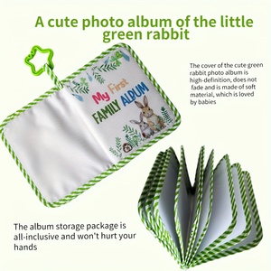 <span class=keywords><strong>Album</strong></span> <span class=keywords><strong>photo</strong></span> bébé en tissu simple et mignon, livre souvenir de la croissance du nouveau-né, 9 pouces, durable et portable avec impression numérique - Product Image 3