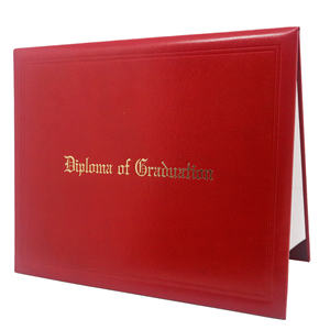 Funda para Certificado de Graduación de Cuero Sintético Liso A4 8.5x11 con Estampado Plateado e Interior de Cartón Blanco - Product Image 2