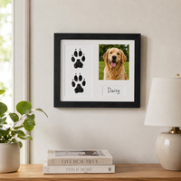 Cadre photo commémoratif pour animaux de compagnie – Kit de souvenir empreinte de patte sans contact, sûr, non toxique, tampons sans encre pour une prise de vue propre