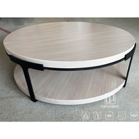 Table basse ronde en marbre moderne de luxe léger avec structure métallique de haute qualité pour salon